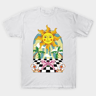 spirit sunshine enjoy butterfly palm flower T-Shirt
